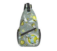 UFO Alien Sling Mochila Crossbody Chest Bag Travel Senderismo Daypack Space Planet Crossbody Bolso de Hombro para Mujeres Hombres