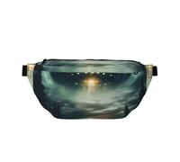 UFO At Night - Bolso cruzado con estampado para mujeres y hombres, riñonera para festivales, viajes, correr, senderismo, gimnasio