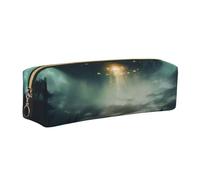 UFO at Night Print - Estuche unisex para lápices, diario, oficina, viajes, elegante organizador de papelería, Gold, One Size, Organizador de bolsas
