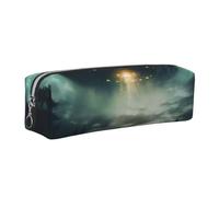 UFO at Night Print - Estuche unisex para lápices, diario, oficina, viajes, elegante organizador de papelería, Silver, One Size, Organizador de bolsas