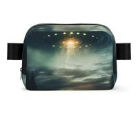 UFO at Night - Riñonera cuadrada unisex a la moda, impermeable, para viajes, correr, regalo casual