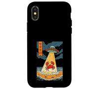 UFO Cangrejo Vintage Japonés Alien Abduction Carcasa para iPhone X/XS