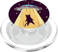 UFO Cat Abduction - Funny Sci Fi Alien Kitty PopSockets PopGrip para MagSafe
