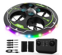 UFO Drone para Principiantes 360 ° Para Evitar Obstáculos Múltiples Modos de Iluminación, Hecho de Espuma, Durable y Seguro Quadcopter RC Avión Dron 360 ° Flip Estabilización de Altitud 2 Baterías
