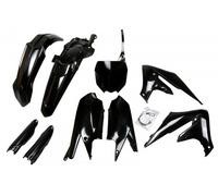 Kit de carenado UFO PLAST de 9 piezas con protector de horquilla negro