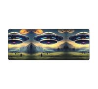 UFO Landing - Alfombrilla de mouse extragrande para computadora, consola, oficina, juegos, sala de estudio, 12 x 31.5 pulgadas, almohadilla de escritorio