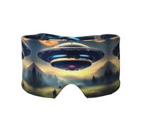 UFO Landing - Antifaz ajustable para dormir y orejeras, diadema unisex para dormir de lado (26.8 x 4.3 pulgadas), cubierta cómoda para viajes en interiores y exteriores, para yoga