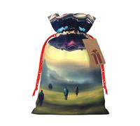 UFO Landing - Bolsas de regalo con cordón con cordón, bolsas de vacaciones, bolsas de golosinas, bolsas de regalo de Navidad