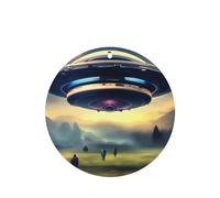 UFO Landing - Juego de 4 ambientadores de coche con aroma a lavanda de larga duración para el interior del vehículo, decoración de fragancia impresa de doble cara para armarios de coche y hogar