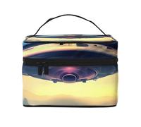 UFO Landing - Neceser de maquillaje con estampado para mujer, organizador grande para artículos de aseo personal para viajes
