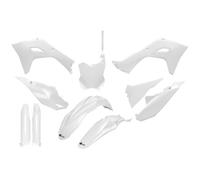 Kit de carenado UFO PLAST de 10 piezas con protector de horquilla blanco OEM