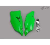 UFO PLAST Laderas laterales verde flúor Kawasaki KXF 250 2021-2024