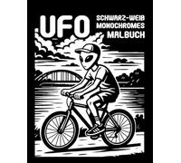 UFO Schwarz-Weiß Monochromes Malbuch