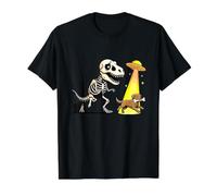 UFO T-Rex Halloween Persiguiendo Chesapeake Bay Retriever Camiseta gráfica económica, Hombre, Negro, S