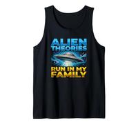 UFO UAP Alien Theory Run In My Family Truth Conspiracy Hechos Camiseta sin Mangas