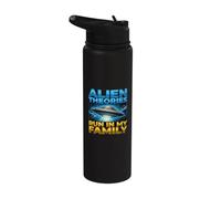 UFO UAP Alien Theory Run In My Family Truth Conspiracy Hechos Stainless Steel Insulated Water Bottle