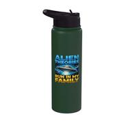 UFO UAP Alien Theory Run In My Family Truth Conspiracy Hechos Stainless Steel Insulated Water Bottle