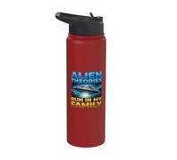 UFO UAP Alien Theory Run In My Family Truth Conspiracy Hechos Stainless Steel Insulated Water Bottle