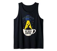 UFO Vintage Coffee Alien Lovers Camiseta sin Mangas