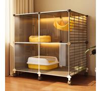 UFOOU Jaulas para Gatos, recinto para Gatos, para 2-3 Gatos, Parque de Juegos para Gatos DIY con Alambre de Metal Desmontable, para Hurones, Ardillas y Animales pequeños(73 * 37 * 114cm)