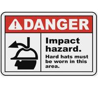 UFRUDR Letrero de metal con texto en inglés "Hard Hats Must Be Worn in Area" para decoración de pared vintage para el hogar, granja, bar, cafetería, club, decoración de 8 x 12 pulgadas