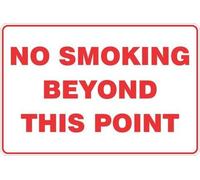 UFRUDR Letrero de metal con texto en inglés "No Smoking Beyond This Point", decoración de pared vintage para el hogar, granja, bar, cafetería, club, decoración de 8 x 12 pulgadas