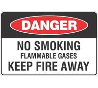 UFRUDR Letrero de metal con texto en inglés "No Smoking Flammable Gases Keep Fire Away", decoración de pared vintage para el hogar, granja, bar, cafetería, club, decoración de 30,5 x 40,6 cm