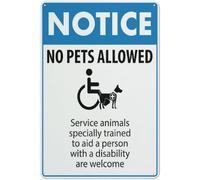 UFRUDR Letrero de metal con texto en inglés "Notice No Pets Allowed Service Animals especially trained", letrero de metal de advertencia, decoración de pared para el hogar, granja, bar, cafetería