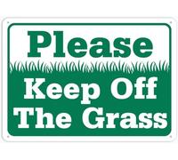 UFRUDR Letrero de metal con texto en inglés "Please Keep Off The Grass Lating", decoración de pared vintage para el hogar, granja, bar, cafetería, club, decoración de 8 x 12 pulgadas