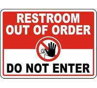 UFRUDR Letrero de metal con texto en inglés "Restroom Out of Order", decoración de pared vintage para el hogar, granja, bar, cafetería, club, decoración de 30,5 x 40,6 cm