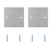 UFURMATE 2 cubiertas de placa de pared en blanco, cubierta de agujero de pared de acero inoxidable, 1 banda, cubiertas eléctricas para enchufe, toma de corriente no utilizada (plata, 86 x 86 mm)