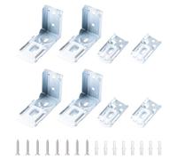 UFURMATE 4 juegos/8 soportes para persianas de ventana de metal plateado con forma de cebra, clips de soporte en L para filtrar la luz, accesorios de montaje en pared (montaje interior y exterior)