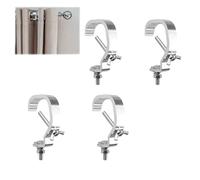 UFURMATE 4 limitadores de barra de cortina, solo permite que la cortina se abra y cierre en una dirección, abrazadera de barra de cortina para barras de todos los diámetros de 30 a 52 mm (plateado)