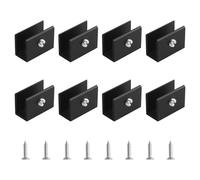 UFURMATE Abrazadera de Vidrio, 8 Piezas Soportes Rectangulares Ajustables para Estante de Vidrio Clips de Abrazadera de Vidrio de Aleación de Aluminio Montados en Pared Soportes de Vidrio para Vidrio
