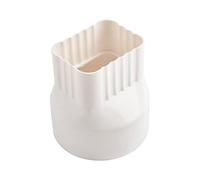 UFURMATE Adaptador de boquilla bajante, 1 pieza de PVC de 8,7 x 6,5 cm adaptador de canalón a tubo de drenaje, para conectar tubos de drenaje de 105 mm de diámetro (blanco)