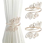 UFURMATE Alzapaños de cortina de aro dorado únicos, 2 soportes de metal para cortinas, hermoso soporte decorativo para cortinas de ventana
