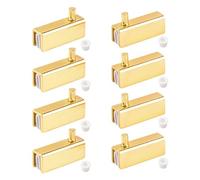 UFURMATE Bisagra de puerta de cristal, 8 bisagras pivotantes de puerta de vidrio sin marco, abrazadera ajustable, kit de repuesto de clip de bisagra pivotante de gabinete, apto para puertas de vidrio