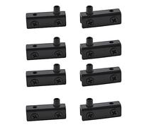 UFURMATE Bisagra de puerta de cristal, 8 bisagras pivotantes de puerta de vidrio sin marco negro abrazadera ajustable, kit de repuesto de clip de bisagra, apto para puertas de vidrio de 4 a 6 mm
