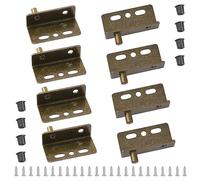 UFURMATE Bisagra Pivotante de Hierro, 4 Pares de Bisagras de Eje Oculto para Armario, Bisagras de Puerta de Madera con Pasador y Buje para Puerta de Madera Oscilante (Bronce)