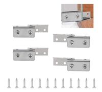 UFURMATE Bisagras de puerta de vidrio, 4 unidades, montaje lateral, sin marco, bisagras pivotantes ajustables para gabinete, kit de repuesto para puerta de vidrio oscilante libre de 5 a 8 mm