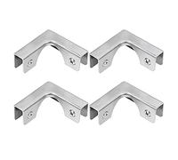 UFURMATE Conector de vidrio, 4 abrazaderas de vidrio de acero inoxidable en forma de L, abrazaderas de ángulo recto, soportes para fijación tanque de pescado sin marco