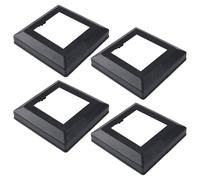 UFURMATE Cubierta de base de poste, 4 placas decorativas de plástico para postes de 3.5 x 3.5 pulgadas, cubierta de base cuadrada para barandilla de escalera (negro)
