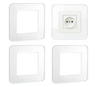 UFURMATE Cubierta envolvente acrílica para interruptor de luz, 4 unidades, protector transparente de interruptor de enchufe único, placa de dedo de montaje en pared para decoración de interruptores