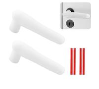 UFURMATE Cubiertas para Manijas de Puerta, 2 Fundas de Silicona Antideslizantes para Palancas Cuadradas Planas (Blanco)