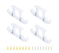 UFURMATE - Juego de 4 soportes para barra de cortina de aleación de aluminio para barra de cortina de 23 a 28 mm (blanco puro)