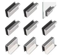 UFURMATE - Juego de 8 manijas de tiro de borde de dedo de cristal, mango de tiro de dedo para gabinete, clips de puerta de cristal, pestillo de gabinete, pinza para puerta de escaparate