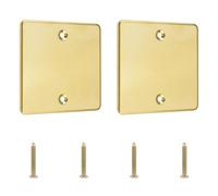 UFURMATE Placa de Cubierta Ciega, 2 Piezas de Acero Inoxidable Cubierta de Agujeros de Pared Gang Blank Device Cubiertas Eléctricas para Enchufes, Tomas No Utilizadas o Interruptores (Dorado)