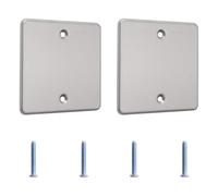 UFURMATE Placa de cubierta ciega, 2 piezas de acero inoxidable para agujeros de pared, cubiertas eléctricas para enchufes, enchufes o interruptores no utilizados (plateado)