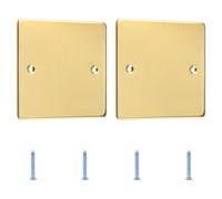 UFURMATE Placa de cubierta ciega de acero inoxidable de 4.72 x 4.72 pulgadas, cubierta de agujero de pared, dispositivo en blanco, cubiertas eléctricas para enchufe, enchufes o interruptores no