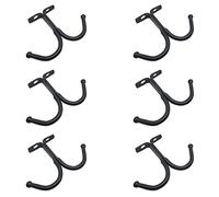 UFURMATE Soporte para tazas, 6 piezas, estante para tazas debajo del gabinete montado en la parte superior de la taza, ganchos de almacenamiento de metal para gabinete, cocina, baño (negro)